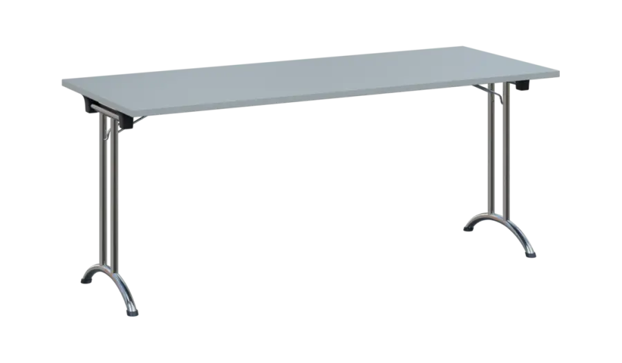 SLC 180 chrom skládací jednací stůl 1800x700, deska 25 mm, podnož chrom, deska šedá